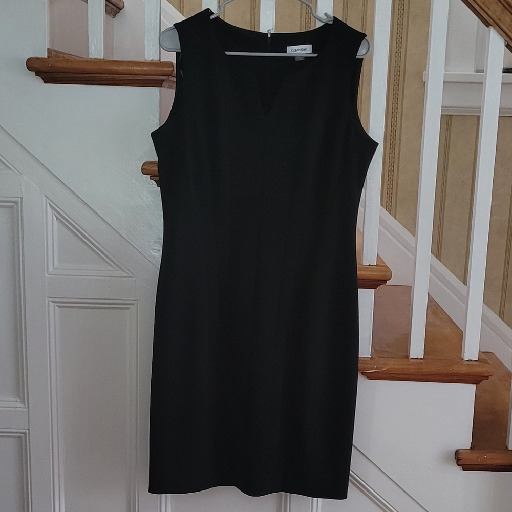 CALVIN KLEIN Black Midi Dress Size 12 - Picture 1 of 6